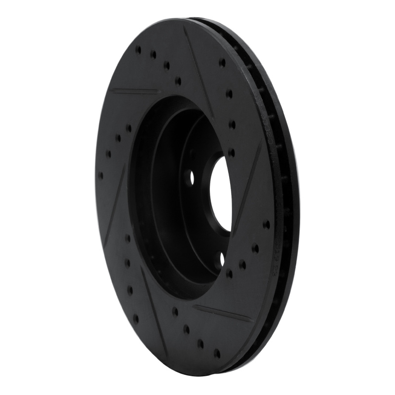 Mazda Miata Brake Rotor (1) - Front Left - R1 Concepts - Drilled & Slotted - Black - `94-`02